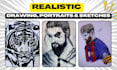realistic pencil portraits, anime sketches, and detailed hand drawn artwork