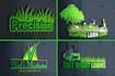 do grass trimming, lawn care, landscape logo