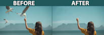 remove text, wire and objects removing, beauty retouching