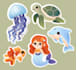 draw cute handdrawn sticker designs and a sticker sheet