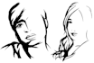 draw awesome silhouette contrast backlight vector