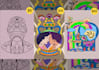 create detailed art of psychedelic album cover