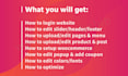 give instruction to manage the website