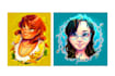 draw a stylized portrait illustration with fantasy themes