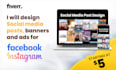 design professional social media post, banners and ads for facebook instagram