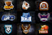 design an esports logo, wolf, tiger, eagle, bear, fox