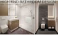 design luxury bathroom interiors with realistic 3d renders and layout plan