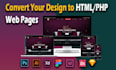 do html conversion   psd ai xd figma sketch design to html php websites