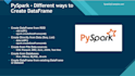 create spark jobs using pyspark