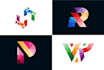 design a modern artistic polygon letter logo