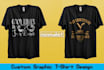 do custom, trendy and vintage tshirt design