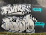 paint real graffiti art on the street wall
