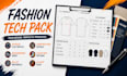 create a professional fashion tech pack with flat sketch