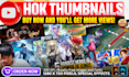 design an eye catching youtube thumbnail for honor of king