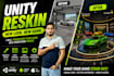 reskin unity game template for android and ios with new UI