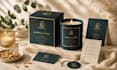 design luxury candle packaging, candle labels and box packaging