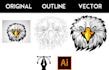 redraw, convert to vector trace logo, image to vector, dxf, vectorise, retrace