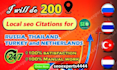 manually build local local citations for thailand, netherlands, turkey, russia
