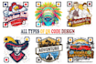 create all type of custom, dynamic qr code design with logo