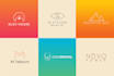 do a flat minimalist line art logo design for your business