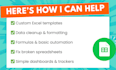 complete quick excel tasks and templates in 24 hours
