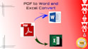 convert scanned PDF to doc and excel, doc to PDF