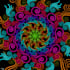 create colorful, neon, psychedelic mandala for rave tent and books