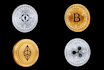 do bitcoin, blockchain, gold, and silver cryptography logo