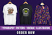 do custom trendy graphic t shirt for you