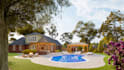 3d landscape, backyard, garden design with 3d render