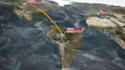create connections animation on map between countries or cities