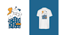 create custom illustrated retro vintage tshirt designs