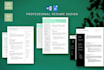 design eye catching resume in ms word and google docs in 6hrs