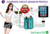 do schematic circuit design in proteus