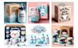 packaging label with diecut product brand design source file mockup