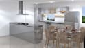 design kitchen interior in 2d measurement, 3d and render