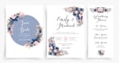 create floral wedding invite and stationery