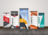 eye catching design roll up banner, table cover and retractable
