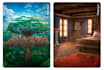 draw fantasy background and landscape
