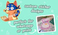 turn your ideas into custom sticker designs or animated sticker gifs