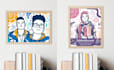 create amazing liquiline, cartoon, wpap portrait