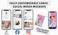 design canva instagram template mock up fully  customizable