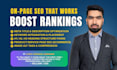 do on page SEO for your shopify, wordpress, wix or squarespace website