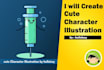 create cute character illustration