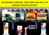 design advertising billboard, signboard, yard sign and signage