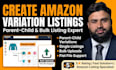 create or fix amazon parent child variation listing via flat file product upload