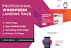 create modern wordpress landing page, elementor landing page