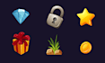 create nice 2d game assets, props, icons, objects and UI