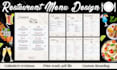 design beautiful and elegant restaurant menu design, food menu card design