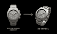 design 3d models and renders for watches with animations